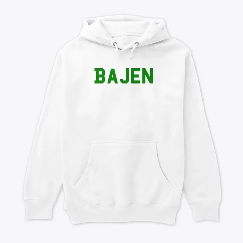 Hoodie- Bajen Vit/Grön