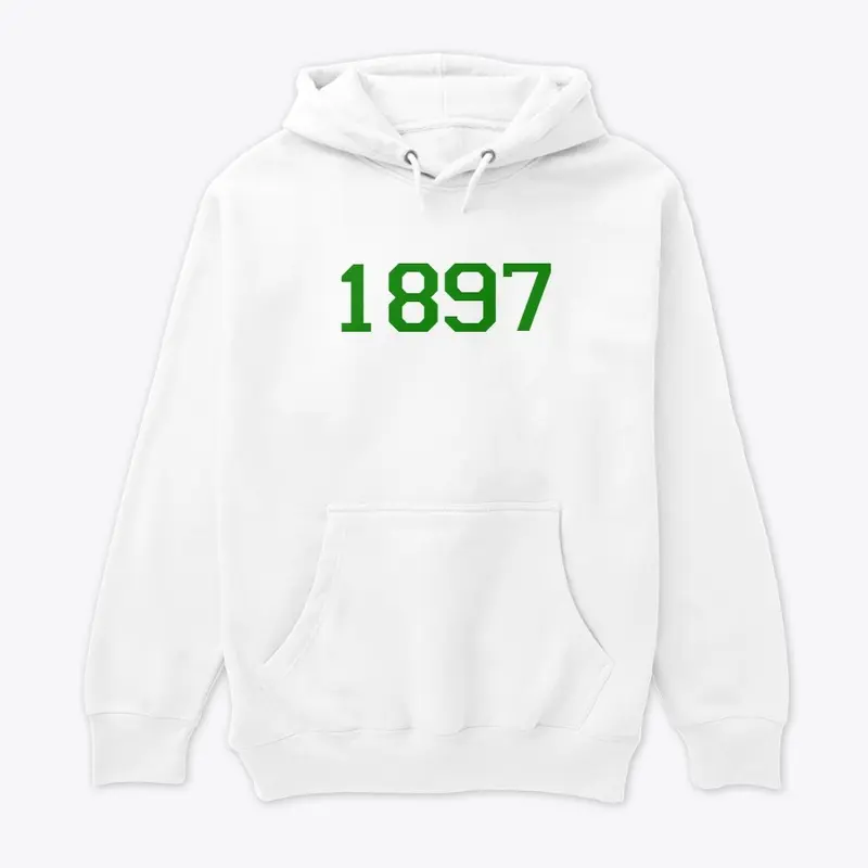 Hoodie- 1897 Vit/Grön